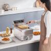 imageVEVOR Commercial Deep Fryer Dual Tank 3000W Electric Countertop Fryer with Basket 2 x 116Qt11L Double Stainless Steel Oil Fryer with Drain Time ampamp Temp Control for Kitchen Restaurant UseUpgraded with Timer  Oil Filtration