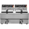 imageVEVOR Commercial Deep Fryer Dual Tank 3000W Electric Countertop Fryer with Basket 2 x 116Qt11L Double Stainless Steel Oil Fryer with Drain Time ampamp Temp Control for Kitchen Restaurant UseUpgraded with Timer  Oil Filtration