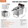 imageVEVOR Commercial Deep Fryer Dual Tank 3000W Electric Countertop Fryer with Basket 2 x 116Qt11L Double Stainless Steel Oil Fryer with Drain Time ampamp Temp Control for Kitchen Restaurant UseDeep Fryer