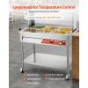imageVEVOR Commercial Electric Food Warmer 7 Pans  2 Pots Steam Table 1800W Professional Buffet Catering Food Warmer with Shield Undershelf Wheels Stainless Steel Server for Party Restaurant612 Pans