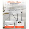 imageVEVOR Commercial Electric Food Warmer 7 Pans  2 Pots Steam Table 1800W Professional Buffet Catering Food Warmer with Shield Undershelf Wheels Stainless Steel Server for Party Restaurant4Pan