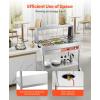 imageVEVOR Commercial Electric Food Warmer 7 Pans  2 Pots Steam Table 1800W Professional Buffet Catering Food Warmer with Shield Undershelf Wheels Stainless Steel Server for Party Restaurant9Pan