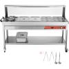 imageVEVOR Commercial Electric Food Warmer 7 Pans  2 Pots Steam Table 1800W Professional Buffet Catering Food Warmer with Shield Undershelf Wheels Stainless Steel Server for Party Restaurant8 Pans  2 Pots