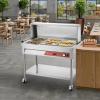 imageVEVOR Commercial Electric Food Warmer 7 Pans  2 Pots Steam Table 1800W Professional Buffet Catering Food Warmer with Shield Undershelf Wheels Stainless Steel Server for Party Restaurant9Pan