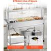 imageVEVOR Commercial Electric Food Warmer 7 Pans  2 Pots Steam Table 1800W Professional Buffet Catering Food Warmer with Shield Undershelf Wheels Stainless Steel Server for Party Restaurant7 Pans  2 Pots Large
