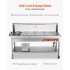 imageVEVOR Commercial Electric Food Warmer 7 Pans  2 Pots Steam Table 1800W Professional Buffet Catering Food Warmer with Shield Undershelf Wheels Stainless Steel Server for Party Restaurant7 Pans  2 Pots
