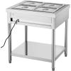 imageVEVOR Commercial Electric Food Warmer 7 Pans  2 Pots Steam Table 1800W Professional Buffet Catering Food Warmer with Shield Undershelf Wheels Stainless Steel Server for Party Restaurant4Pan