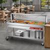 imageVEVOR Commercial Electric Food Warmer 7 Pans  2 Pots Steam Table 1800W Professional Buffet Catering Food Warmer with Shield Undershelf Wheels Stainless Steel Server for Party Restaurant7 Pans  2 Pots