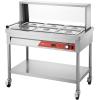 imageVEVOR Commercial Electric Food Warmer 7 Pans  2 Pots Steam Table 1800W Professional Buffet Catering Food Warmer with Shield Undershelf Wheels Stainless Steel Server for Party Restaurant612 Pans