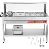 imageVEVOR Commercial Electric Food Warmer 7 Pans  2 Pots Steam Table 1800W Professional Buffet Catering Food Warmer with Shield Undershelf Wheels Stainless Steel Server for Party Restaurant7 Pans  2 Pots Large