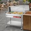 imageVEVOR Commercial Electric Food Warmer 7 Pans  2 Pots Steam Table 1800W Professional Buffet Catering Food Warmer with Shield Undershelf Wheels Stainless Steel Server for Party Restaurant612 Pans