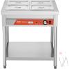 imageVEVOR Commercial Electric Food Warmer 7 Pans  2 Pots Steam Table 1800W Professional Buffet Catering Food Warmer with Shield Undershelf Wheels Stainless Steel Server for Party Restaurant4Pan