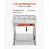 imageVEVOR Commercial Electric Food Warmer 7 Pans  2 Pots Steam Table 1800W Professional Buffet Catering Food Warmer with Shield Undershelf Wheels Stainless Steel Server for Party Restaurant6Pan