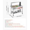 imageVEVOR Commercial Electric Food Warmer 7 Pans  2 Pots Steam Table 1800W Professional Buffet Catering Food Warmer with Shield Undershelf Wheels Stainless Steel Server for Party Restaurant9Pan