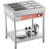 imageVEVOR Commercial Electric Food Warmer 7 Pans  2 Pots Steam Table 1800W Professional Buffet Catering Food Warmer with Shield Undershelf Wheels Stainless Steel Server for Party Restaurant6Pan