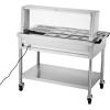 imageVEVOR Commercial Electric Food Warmer 7 Pans  2 Pots Steam Table 1800W Professional Buffet Catering Food Warmer with Shield Undershelf Wheels Stainless Steel Server for Party Restaurant9Pan