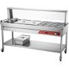 imageVEVOR Commercial Electric Food Warmer 7 Pans  2 Pots Steam Table 1800W Professional Buffet Catering Food Warmer with Shield Undershelf Wheels Stainless Steel Server for Party Restaurant8 Pans  2 Pots