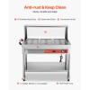 imageVEVOR Commercial Electric Food Warmer 7 Pans  2 Pots Steam Table 1800W Professional Buffet Catering Food Warmer with Shield Undershelf Wheels Stainless Steel Server for Party Restaurant9Pan