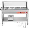 imageVEVOR Commercial Electric Food Warmer 7 Pans  2 Pots Steam Table 1800W Professional Buffet Catering Food Warmer with Shield Undershelf Wheels Stainless Steel Server for Party Restaurant5 Pans  2 Pots