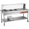 imageVEVOR Commercial Electric Food Warmer 7 Pans  2 Pots Steam Table 1800W Professional Buffet Catering Food Warmer with Shield Undershelf Wheels Stainless Steel Server for Party Restaurant8 Pans  2 Pots