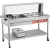 imageVEVOR Commercial Electric Food Warmer 7 Pans  2 Pots Steam Table 1800W Professional Buffet Catering Food Warmer with Shield Undershelf Wheels Stainless Steel Server for Party Restaurant5 Pans  2 Pots