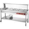 imageVEVOR Commercial Electric Food Warmer 7 Pans  2 Pots Steam Table 1800W Professional Buffet Catering Food Warmer with Shield Undershelf Wheels Stainless Steel Server for Party Restaurant7 Pans  2 Pots