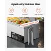 imageVEVOR Commercial Food Warmer 1500W Electric Stainless Steel Steam Food Warmer with Glass Cover 3Pan Countertop Buffet Bain Marie with Soup ampamp Perforated Ladles for Catering Restaurant ampamp Party4x12Pan48QT