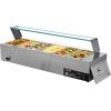 imageVEVOR Commercial Food Warmer 1500W Electric Stainless Steel Steam Food Warmer with Glass Cover 3Pan Countertop Buffet Bain Marie with Soup ampamp Perforated Ladles for Catering Restaurant ampamp Party6x13Pan