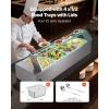 imageVEVOR Commercial Food Warmer 1500W Electric Stainless Steel Steam Food Warmer with Glass Cover 3Pan Countertop Buffet Bain Marie with Soup ampamp Perforated Ladles for Catering Restaurant ampamp Party4x12Pan48QT