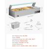 imageVEVOR Commercial Food Warmer 1500W Electric Stainless Steel Steam Food Warmer with Glass Cover 3Pan Countertop Buffet Bain Marie with Soup ampamp Perforated Ladles for Catering Restaurant ampamp Party6x13Pan