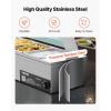 imageVEVOR Commercial Food Warmer 1500W Electric Stainless Steel Steam Food Warmer with Glass Cover 3Pan Countertop Buffet Bain Marie with Soup ampamp Perforated Ladles for Catering Restaurant ampamp Party6x13Pan