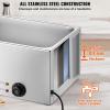 imageVEVOR Commercial Food Warmer 1500W Electric Stainless Steel Steam Food Warmer with Lid 6Pan Fast Heating Countertop Buffet Bain Marie with Soup ampamp Perforated Ladles for Catering Restaurant Party12x20 Full Pan
