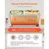 imageVEVOR Commercial Food Warmer 1500W Electric Stainless Steel Steam Food Warmer with Lid 6Pan Fast Heating Countertop Buffet Bain Marie with Soup ampamp Perforated Ladles for Catering Restaurant Party1x12Pan and 2x14Pan 24QT