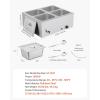 imageVEVOR Commercial Food Warmer 1500W Electric Stainless Steel Steam Food Warmer with Lid 6Pan Fast Heating Countertop Buffet Bain Marie with Soup ampamp Perforated Ladles for Catering Restaurant Party4x12Pan48QT