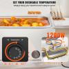 imageVEVOR Commercial Food Warmer 1500W Electric Stainless Steel Steam Food Warmer with Lid 6Pan Fast Heating Countertop Buffet Bain Marie with Soup ampamp Perforated Ladles for Catering Restaurant Party12x20 Full Pan