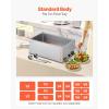imageVEVOR Commercial Food Warmer 1500W Electric Stainless Steel Steam Food Warmer with Lid 6Pan Fast Heating Countertop Buffet Bain Marie with Soup ampamp Perforated Ladles for Catering Restaurant Party1Pan with display