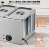 imageVEVOR Commercial Food Warmer 1500W Electric Stainless Steel Steam Food Warmer with Lid 6Pan Fast Heating Countertop Buffet Bain Marie with Soup ampamp Perforated Ladles for Catering Restaurant Party3x13Pan 24QT