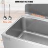 imageVEVOR Commercial Food Warmer 1500W Electric Stainless Steel Steam Food Warmer with Lid 6Pan Fast Heating Countertop Buffet Bain Marie with Soup ampamp Perforated Ladles for Catering Restaurant Party12x20 Full Pan