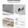 imageVEVOR Commercial Food Warmer 1500W Electric Stainless Steel Steam Food Warmer with Lid 6Pan Fast Heating Countertop Buffet Bain Marie with Soup ampamp Perforated Ladles for Catering Restaurant Party6x13Pan 48QT