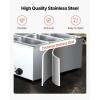 imageVEVOR Commercial Food Warmer 1500W Electric Stainless Steel Steam Food Warmer with Lid 6Pan Fast Heating Countertop Buffet Bain Marie with Soup ampamp Perforated Ladles for Catering Restaurant Party6x13Pan 48QT