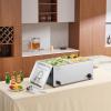 imageVEVOR Commercial Food Warmer 1500W Electric Stainless Steel Steam Food Warmer with Lid 6Pan Fast Heating Countertop Buffet Bain Marie with Soup ampamp Perforated Ladles for Catering Restaurant Party1x12Pan and 2x14Pan 24QT