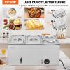 imageVEVOR Commercial Food Warmer 1500W Electric Stainless Steel Steam Food Warmer with Lid 6Pan Fast Heating Countertop Buffet Bain Marie with Soup ampamp Perforated Ladles for Catering Restaurant Party2x13Pan and 2x16Pan 24QT