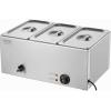 imageVEVOR Commercial Food Warmer 1500W Electric Stainless Steel Steam Food Warmer with Lid 6Pan Fast Heating Countertop Buffet Bain Marie with Soup ampamp Perforated Ladles for Catering Restaurant Party3x13Pan 24QT