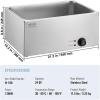 imageVEVOR Commercial Food Warmer 1500W Electric Stainless Steel Steam Food Warmer with Lid 6Pan Fast Heating Countertop Buffet Bain Marie with Soup ampamp Perforated Ladles for Catering Restaurant Party12x20 Full Pan