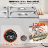 imageVEVOR Commercial Food Warmer 1500W Electric Stainless Steel Steam Food Warmer with Lid 6Pan Fast Heating Countertop Buffet Bain Marie with Soup ampamp Perforated Ladles for Catering Restaurant Party4x14Pan 24QT