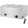 imageVEVOR Commercial Food Warmer 1500W Electric Stainless Steel Steam Food Warmer with Lid 6Pan Fast Heating Countertop Buffet Bain Marie with Soup ampamp Perforated Ladles for Catering Restaurant Party2x13Pan and 2x16Pan 24QT