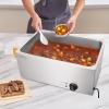 imageVEVOR Commercial Food Warmer 1500W Electric Stainless Steel Steam Food Warmer with Lid 6Pan Fast Heating Countertop Buffet Bain Marie with Soup ampamp Perforated Ladles for Catering Restaurant Party12x20 Full Pan