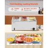 imageVEVOR Commercial Food Warmer 1500W Electric Stainless Steel Steam Food Warmer with Lid 6Pan Fast Heating Countertop Buffet Bain Marie with Soup ampamp Perforated Ladles for Catering Restaurant Party6x16Pan 24QT