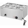 imageVEVOR Commercial Food Warmer 1500W Electric Stainless Steel Steam Food Warmer with Lid 6Pan Fast Heating Countertop Buffet Bain Marie with Soup ampamp Perforated Ladles for Catering Restaurant Party4x14Pan 24QT
