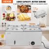 imageVEVOR Commercial Food Warmer 1500W Electric Stainless Steel Steam Food Warmer with Lid 6Pan Fast Heating Countertop Buffet Bain Marie with Soup ampamp Perforated Ladles for Catering Restaurant Party4x14Pan 24QT